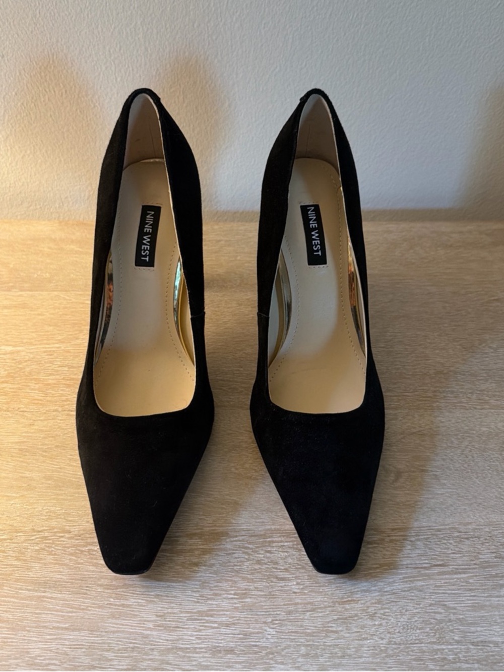 Nine West Black Suede Pointed Toe High Heels